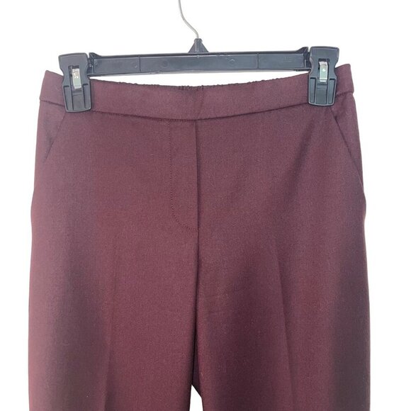 Theory Womens Pants Size 00 Burgundy Sleek Flannel Slim Fit Mid Rise Cropped - Picture 3 of 8